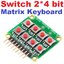 สวิตกด 8 ปุ่ม Micro Switch 2*4 Matrix Keyboard 8-bit Button Independent Button MCU External Expansion Keyboard Module For Arduino