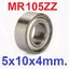 แบริ่ง MR105ZZ Ball Bearing 5x10x4mm ใส่แกน 5mm Bearing steel 5*10*4mm High Quality Chrome Steel ตลับลูกปืน