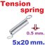 สปริงขดแบบดึง ขนาด 5x20 mm.Tension spring Extension spring Steel สปริงดึง สปริงเกี่ยว