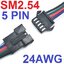 สายไฟพร้อมขั้วต่อ ผู้ เมีย 1 คู่ ยาวข้างละ 20cm 24AWG 5PIN SM2.54 black plug air to plug connector terminal line pin connection line butt male and female head harness 5 PIN