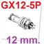 ปลั๊กเหล็ก GX12-5P 12mm Male & Female Connectors Socket Aviation Plug Aerial Plugs Sockets ปลั๊กโลหะ