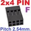 Dupont 2x4Pin Pitch 2.54mm double row Shell Housing Female Plug Connector 2*4pin ตัวเมีย