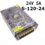 แหล่งจ่ายไฟ 24V 5A ไฟเข้า 220Vac AC to DC switching power supply สวิทชิ่งเพาเวอร์ซัพพลาย S-120-24