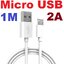 Micro USB 2A Cable 1 meter for Arduino Nano ESP8266 node MCU can upload program and transfer data Android Phone สาย USB