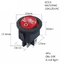 สวิตช์ 2ทาง 4ขา ขนาด 20 mm มีไฟสีแดง. บนกลมล่างเหลี่ยม below the uper circle Round Black Rocker Switch 4 Pin 6A 250V / 10A 125V DPST ON-OFF Snap-in with RED light 20mm Diameter KCD1 สวิทช์กระดก