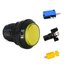 สวิตช์กดติดปล่อยดับ สีเหลือง แป้นสวิตช์ 33mm ใช้กับรูขนาด 24mm มีหลอดไฟ LED 12V Arcade game console round black button with light Push Button Arcade Button MicroSwitch Momentary switch