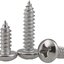 สกรูสแตนเลส 3x10 มม.หัวกลมแฉก สีขาว M3x10 mm. stainless steel 304 round head flat tail self-tapping screw cross groove M3*10mm.