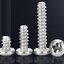 สกรูสแตนเลส ปลายตัด M3x8 mm.หัวกลมแฉก สีขาว stainless steel 304 round head flat tail self-tapping screw cross groove M3*8mm. เกลียวปล่อย