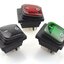 สวิตช์กันน้ำ 2 ทาง 6 ขา มีไฟ LED สีเขียว AC 250V 16A KCD2 DPDT On-Off Switch 6 Pin Green color Waterproof Rocker Switch High Current Power Rocker 2 Gear 6 Foot Waterproof Power Switch สวิตช์กระดก