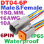 DT04-6P 6 PIN 16AWG 10A Automotive waterproof connector male and female 30CM plug IP65 DEUTSCH Docking harness