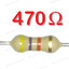 ตัวต้านทาน 470 โอห์ม 1/4W 5% แพ็คละ 10 ตัว 470 Ohm 0.25W Carbon Film Fixed Resistor 470R