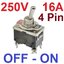 สวิทช์โยก 2 ทาง 4 ขา 16A 250V E-TEN 1221 3Pin DPST 4 Feet 2 Gear Toggle Switch OFF-ON