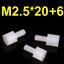 เสารองพลาสติก M2.5*20+6 mm. แบบหกเหลี่ยม M2.5x20+6 mm PCB Hexagonal nylon insulation support board spacer เสารอง PCB ไนล่อน น็อตไนลอน
