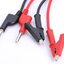 สายไฟปากคีบ 1 เมตร 1000V 15A 18AWG สีดำ Crocodile Clip to 4mm Banana Plug Cable Power test line high voltage power supply clip multimeter plug banana lead wire alligator clip pure copper strip wire test Black color