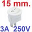 สวิตช์ 2 ทาง 2 ขา สีขาว ไม่มีไฟ ขนาด 15mm บนกลมล่างเหลี่ยม Diameter 15 mm 2PIN white color MINI ROUND Push Button rocker Switch ON/OFF power switches 3A/250V 6A/125V สวิทช์กระดก