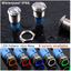 สวิตช์กันน้ำ กดติดปล่อยดับ สแตนเลส แป้นเรียบ ฺBlue LED 24V self-reset 16 mm Push Button Switch, IP66 Waterproof 250/5A Metal On-Off Switch Momentary Switch Explosion-proof สวิทช์