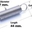 สปริงขดแบบดึง ขนาด 8x44 mm.Tension spring Extension spring Steel สปริงดึง สปริงเกี่ยว