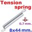 สปริงขดแบบดึง ขนาด 8x44 mm.Tension spring Extension spring Steel สปริงดึง สปริงเกี่ยว