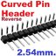 ก้างปลา สีดำ 40Pin 2.54mm Reverse Single Row Curved Pin Header Right angle Connector Strip Curved Needle For Arduino แบบงอ 90 องศา