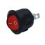 สวิตช์ 2ทาง 3ขา ขนาด 20 mm มีไฟสีแดง. Full circle Round Black Rocker Switch 3 Pin 6A 250V / 10A 125V SPST ON-OFF Snap-in with RED light 20mm Diameter KCD1 สวิทช์