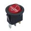 สวิตช์ 2ทาง 3ขา ขนาด 20 mm มีไฟสีแดง. บนกลมล่างเหลี่ยม below the uper circle Round Black Rocker Switch 3 Pin 6A 250V / 10A 125V SPST ON-OFF Snap-in with RED light 20mm Diameter KCD1 สวิทช์