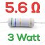5.6 โอห์ม 5.6 Ohm 3W 5% เมทัลออกไซด์ ฟิล์ม Metal Oxide Film Resistor 5.6R