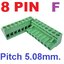 2EDG5.08-8P Plug-in Terminal Block 8 pin plug socket Female 300V 15A Pitch 5.08mm Wire Range 28-12AWG ตัวเมีย