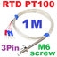 Thread M6 screw thermocouple PT100 probe Resistance Temperature Detector Module RTD Sensor