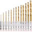 ชุดดอกสว่านโรตารี่ เจาะเหล็ก Hex Shank Drill Bit, Hex Shank Titanium Drill Bit Set High Speed Steel