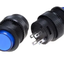 R16-503AD 4 pin 3A 250V AC สวิทช์กดติด กดดับ มีไฟ LED สีน้ำเงิน Round Push Button Boat Momentary Switch ฺBlue Light SPDT สวิตช์