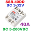 SSR-40DD DC 3-32V to DC 5-200VDC 40A Single Phase Solid State Relay Module