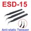 ESD-15 Anti-static Curved Straight Tip Forceps Precision Soldering Tweezers Set Electronic ESD Tool แหนบ ปากคีบ ที่คีบ ที่หนีบ ตัวหนีบ