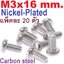 สกรูมิลแฉก GB ชุบนิเกิ้ล M3x16 mm. แพ็คละ 20 ตัว M3 round head cross nickel-plated screw lengthened carbon steel small head machine tooth wire electronic screw น็อตเกลียวมิล