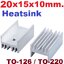 แผ่นระบายความร้อน Heatsink 20*15*10mm. Anodized Aluminium Heat Sink For Power Transistor TO-126 TO-220 size 20x15x10mm.