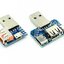 USB adapter board male to female to microUSB to header/Type-C 4P 2.54mm straight plug