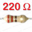 ตัวต้านทาน 220 โอห์ม 1/4W 5% แพ็คละ 10 ตัว 220 Ohm 0.25W Carbon Film Fixed Resistor 220R