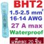 BHT2 สลิปหุ้ม(กันน้ำ) AWG 16-14 (1.5-2.5 sq.mm.) max 27A. Heat Shrink Butt Wire Connectors Waterproof Insulated Wire Cable Crimp Terminals สลิปหุ้ม ท่อหด หางปลา สลิปหุ้มต่อสายไฟ เทอร์มินอลต่อสายไฟ BHT-2
