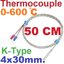 เทอร์โมคัปเปิล 4x30mm.Thermocouple K-Type Temperature 0-600C Sensor 4x30 มม. ยาว 50 cm. Probe สแตนเลส304