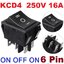 สวิตช์ 3 ทาง 6 ขา สีดำไม่มีไฟ KCD4 black without light 6 pin 3 Gear 31x25mm 16A 250V Rocker Switch Power Button