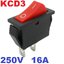 สวิตช์กระดก 250V 16A สีแดง 2ทาง 2ขา size 13.5*30.5mm KCD3 rocker switch