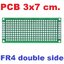แผ่นปริ๊นอเนกประสงค์ 2 หน้า 3x7cm ไข่ปลา สีเขียว FR4 Double Side Prototype PCB Bread board Universal green 2.54mm Grid DIY Kit