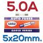 ฟิวส์หลอดแก้ว Fuse 5A 250V 5x20 mm. (Eagle Series) กล่องละ 10 ชิ้น
