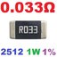 R033 (0.033 Ohm) 2512 SMD 1W 1% Chip Resistor