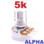ตัวต้านทานปรับค่าได้ VR ALPHA 5kOhm B Type แกนยาว 15 มม. Volume