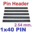 Pin Header Female 1X40 Pin Single Row Pitch 2.54 mm. High 8.5 mm. Straight Pitch Strip Connector 40Pin Breakable ตัวเมีย 40ขา สูง 8มม.