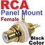 เเจ็ค RCA ตัวเมีย แถบดำ ชุบทอง ติดแท่น Gold-Plated Panel Mount Gold Plated RCA Female Plug Socket Amplifier Chassis Phono Connector Nut Solder Cup