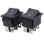 สวิตช์ 3 ทาง 6 ขา สีดำไม่มีไฟ KCD4 black without light 6 pin 3 Gear 31x25mm 16A 250V Rocker Switch Power Button