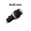 กระบอกฟิวส์ 5X20mm. 10A 250V (15A 125V) insurance tube socket Panel Mount Fuse Holder