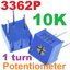 VR 10k 0.5W ตัวต้านทานปรับค่าได้ ทริมพ็อท หมุนได้ 1 รอบ 3362P Trimpot Potentiometer Trimmer Potentiometer Cermet 1 Turn Top Adjustment