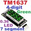 TM1637 LED สีเขียว 4 หลัก 0.36 นิ้ว (0.36")ปรับความสว่างได้ 4-digit 7 segment display module 0.36 inch LED brightness adjustable with clock point